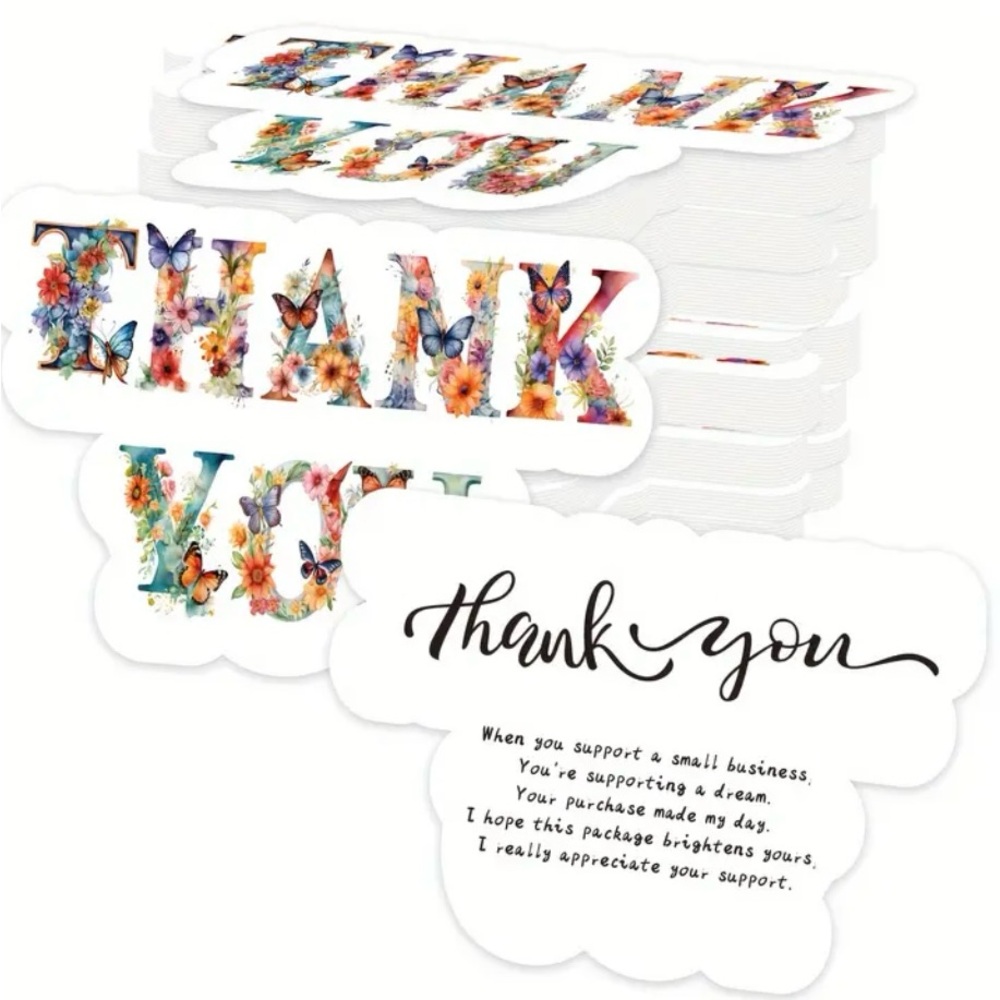 Vibrant Floral Thank You Cards Set of 50